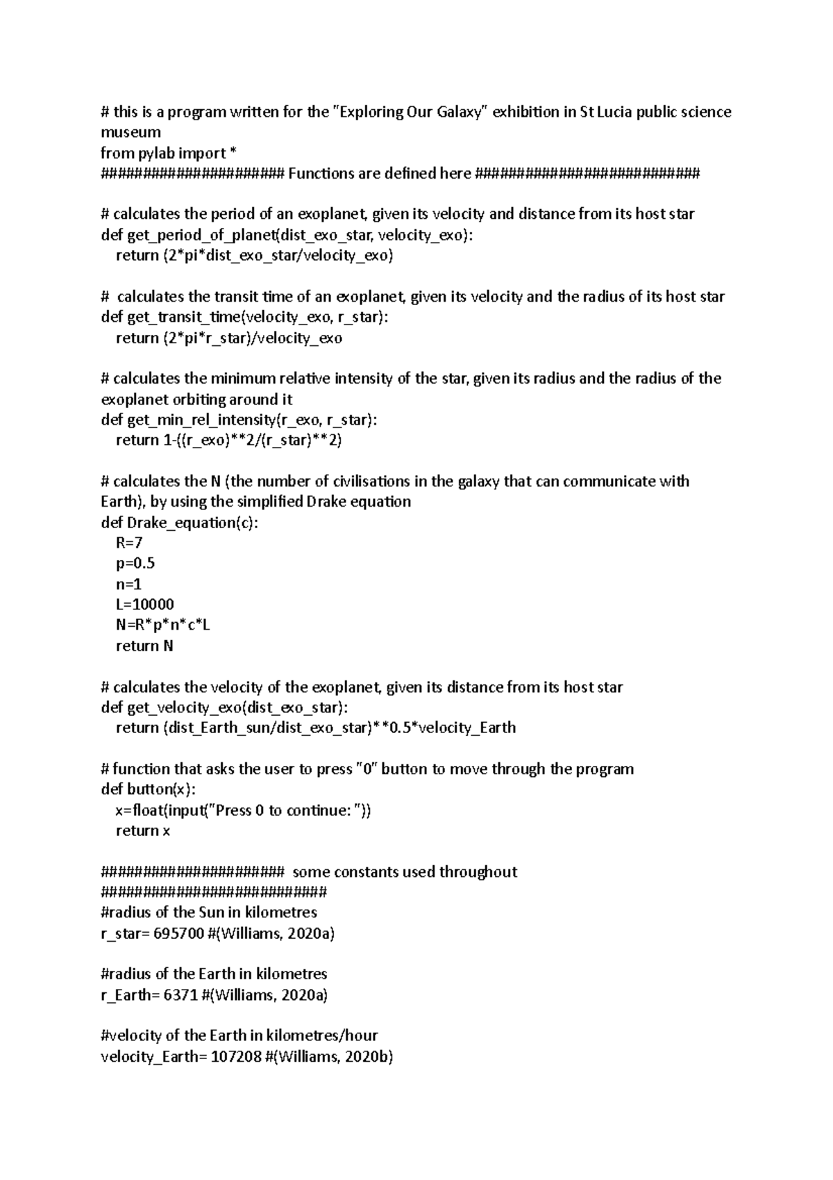 Scie1000 Program 15 Coding Assignment Studocu