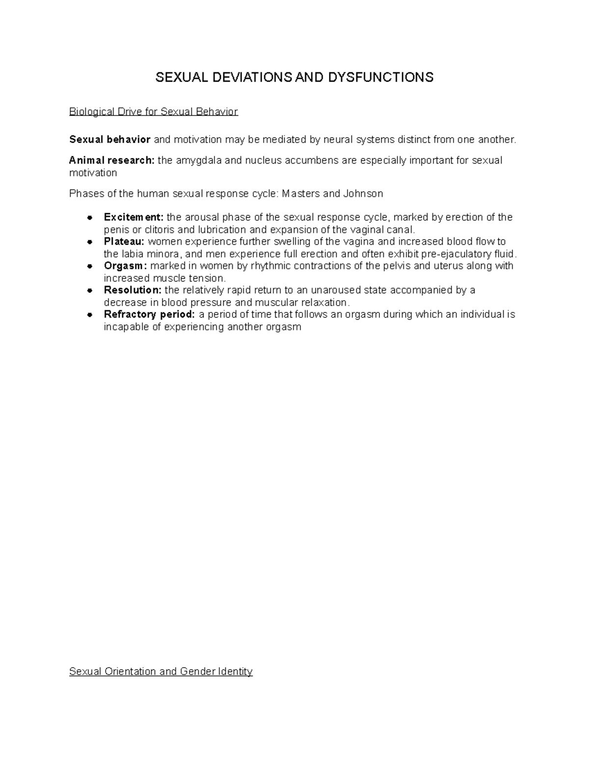 PSY 215 Sexual Deviations and Dysfunctions Notes Part 1 - SEXUAL ...