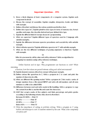 PPS UNIT 1 - PPS (1st Semester) C++ - Studocu