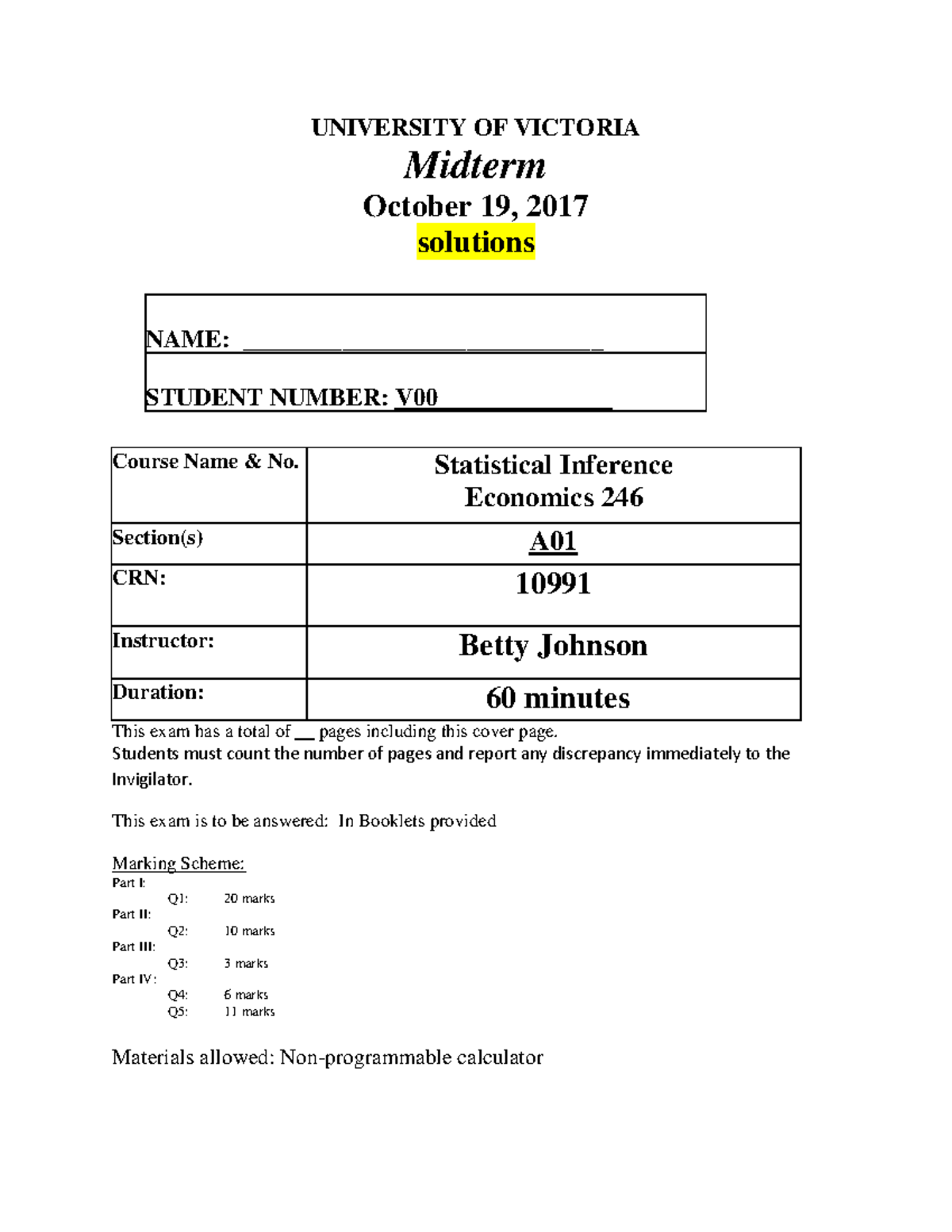 Exam October 2017, questions and answers - UNIVERSITY OF VICTORIA ...