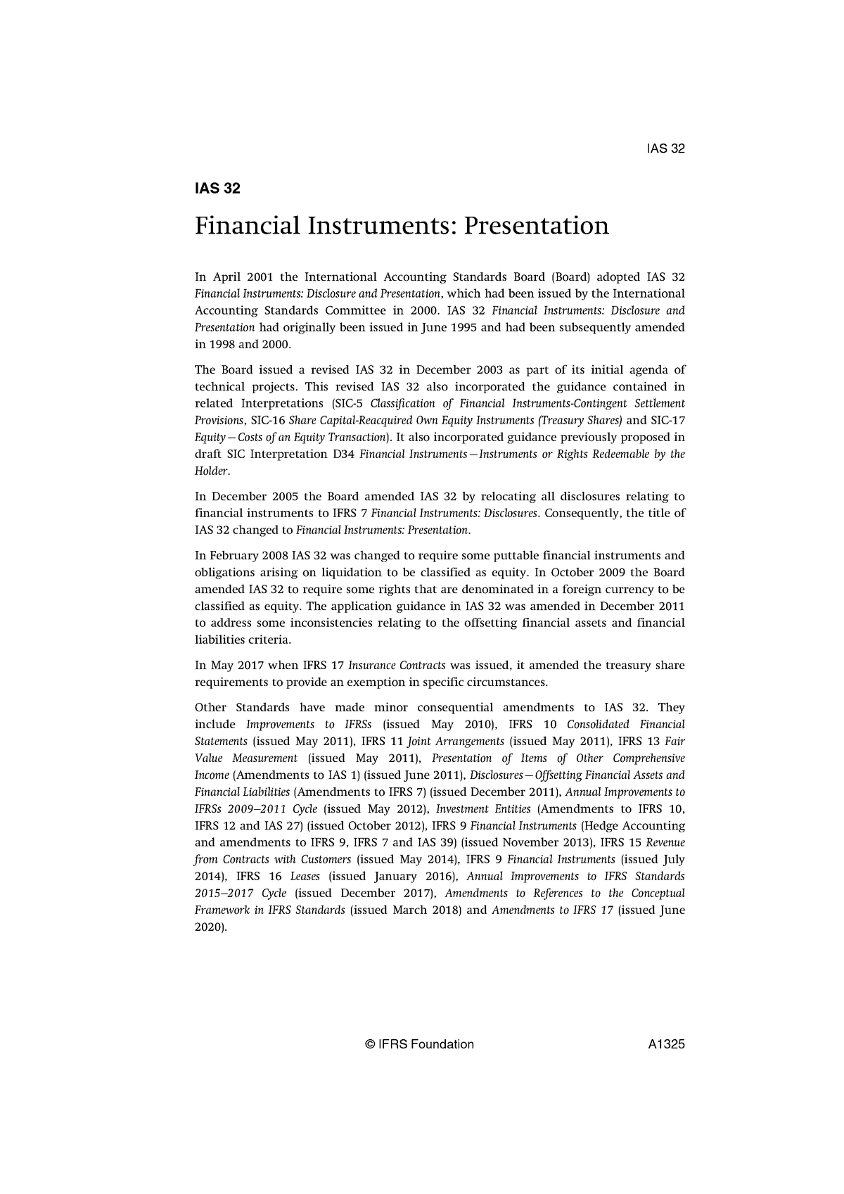 Ias 32 Financial Instruments Presentation - IAS 32 Financial ...