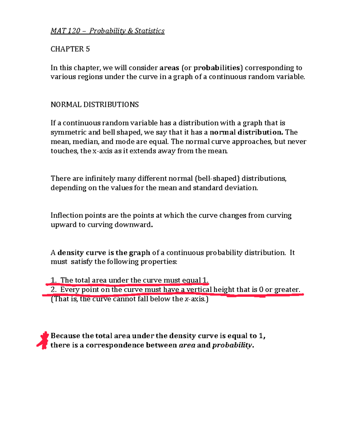 MAT 120 Chapter 5 Notes1 MAT 120 Probability & Statistics CHAPTER