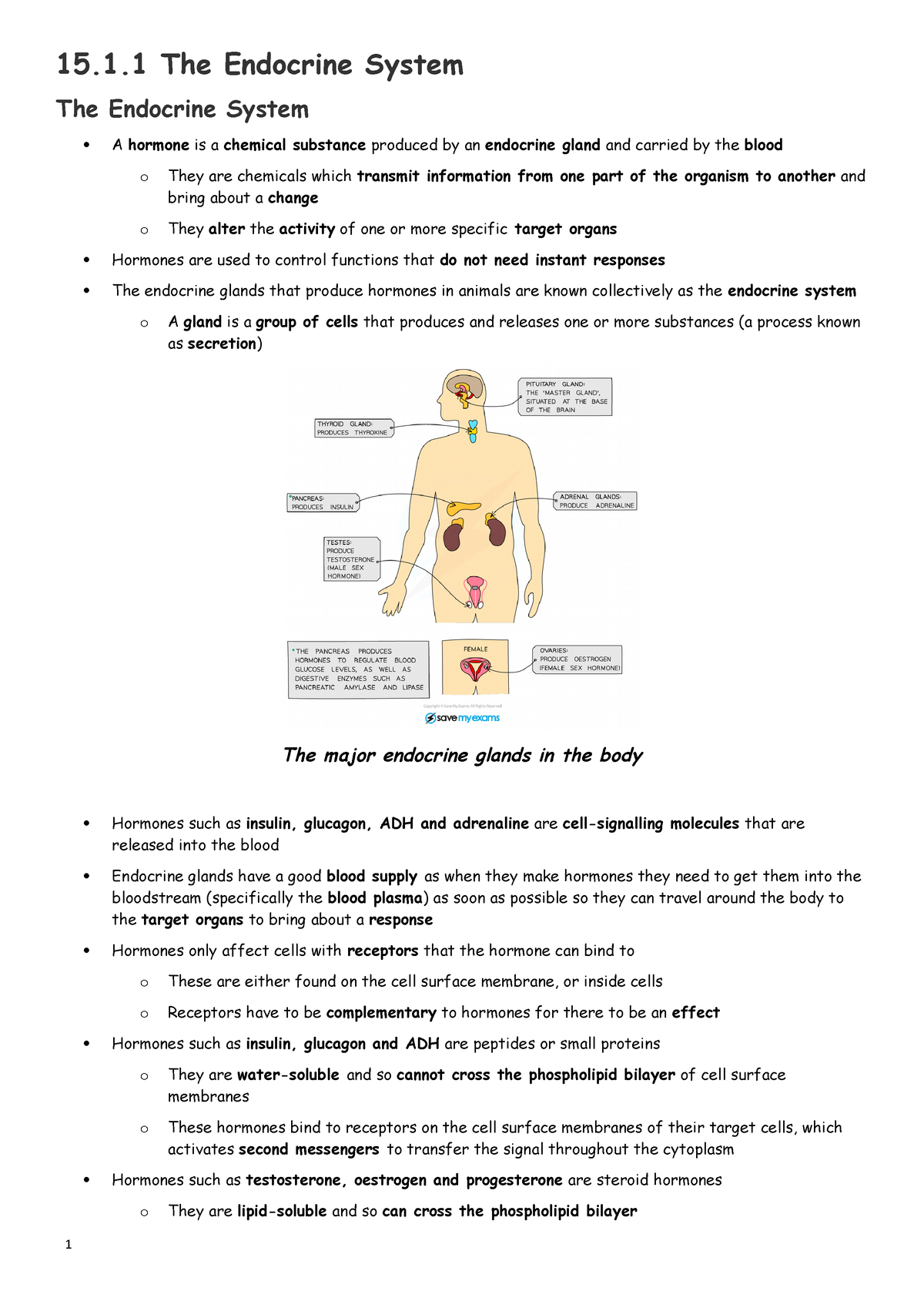 15. Control And Coordination - 15.1 The Endocrine System The Endocrine ...