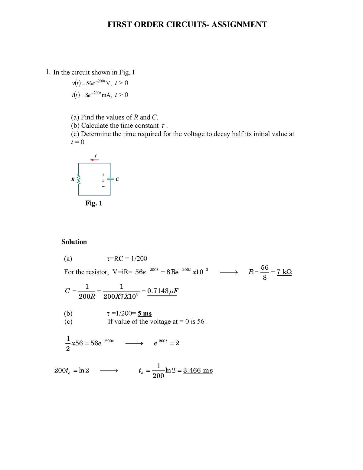 Network Analysis And Synthesis- Assignment 3 - PROPRIETARY MATERIAL ...