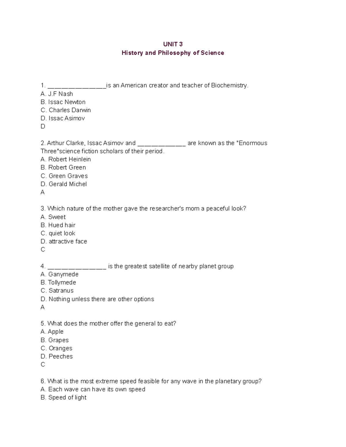 UNIT 3 History and Philosophy of Science - UNIT 3 History and ...