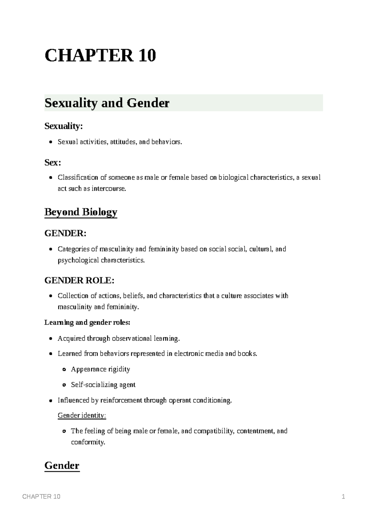 Chapter 10 Chapter 10 Sexuality And Gender Sexuality Sexual Activities Attitudes And 0186