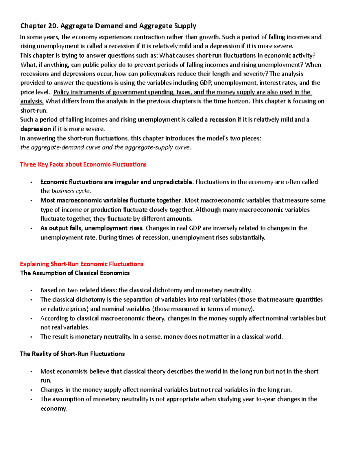 Chapter 20 Summary Principles Of Macroeconomics Studocu