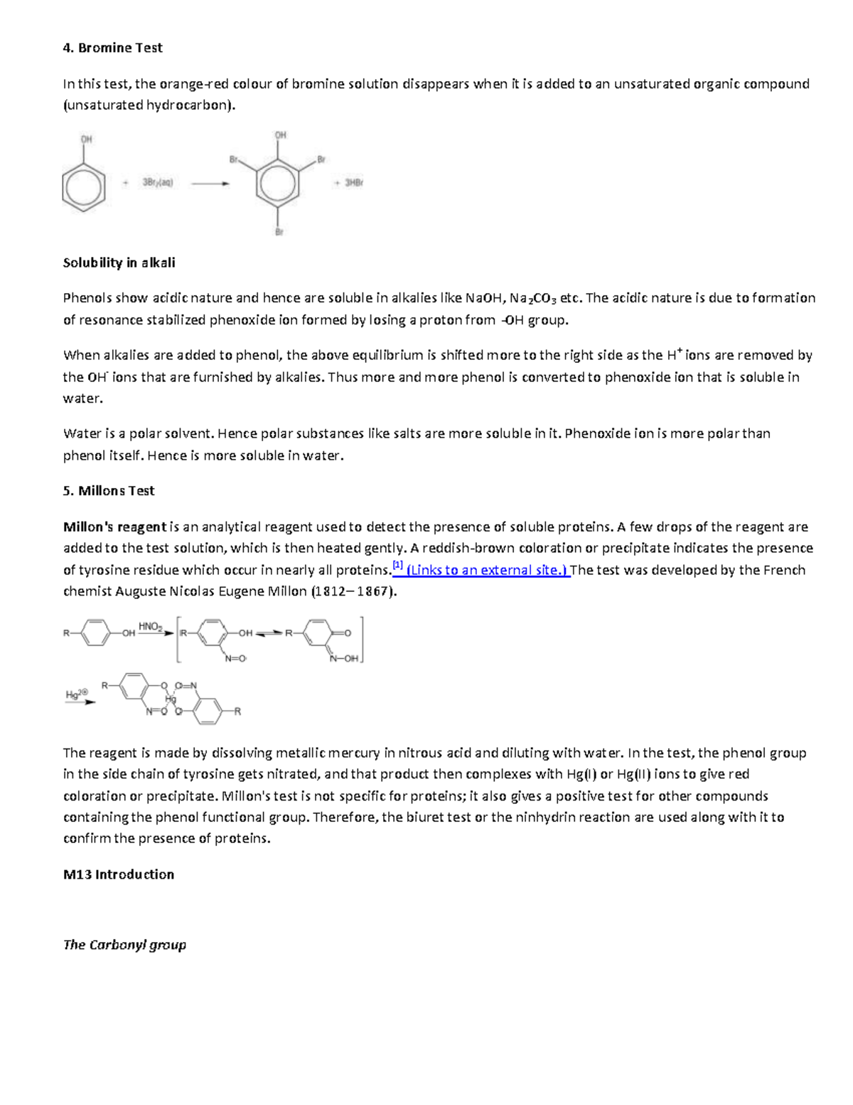 Lecture notes 1 4. Bromine Test In this test, the