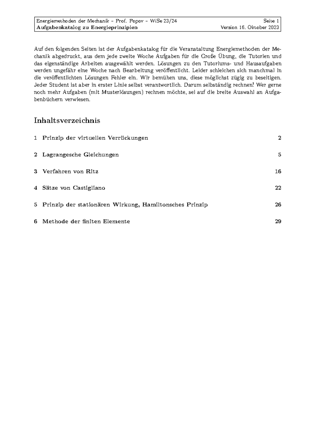 Katalog-Energiemethoden - Aufgabenkatalog zu Energieprinzipien Version ...