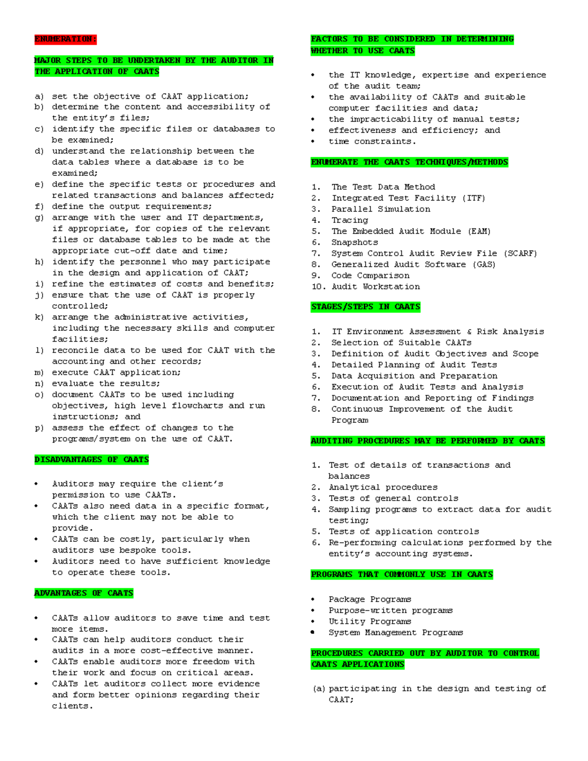 CIS Reviewer- Finals - Review - ENUMERATION: MAJOR STEPS TO BE ...