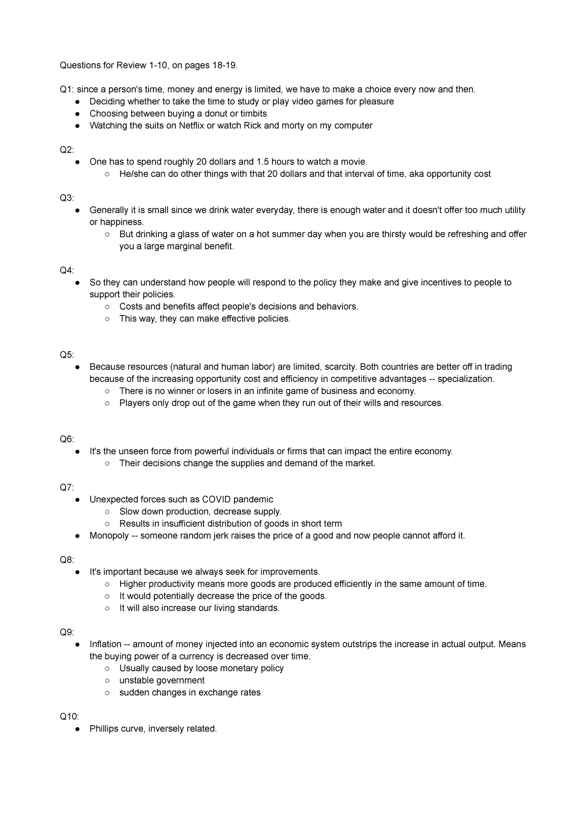 Chapter 1 Review - answers - Questions for Review 1-10, on pages 18-19 ...