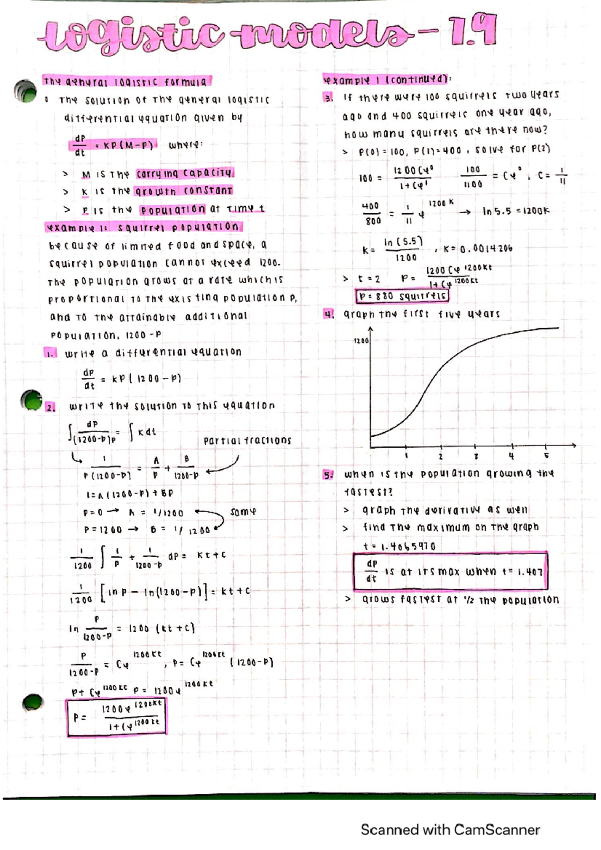 logistic models - CALC12 - Studocu