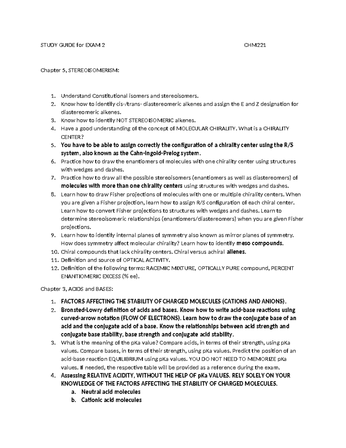 Study Guide EXAM 2 - STUDY GUIDE for EXAM 2 CHM Chapter 5 ...