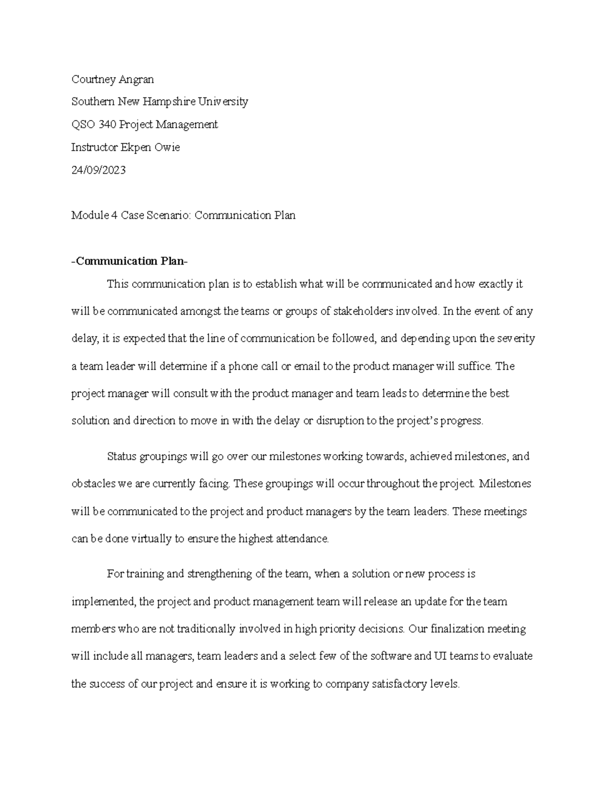 QSO340 Module 4 - Courtney Angran Southern New Hampshire University QSO ...