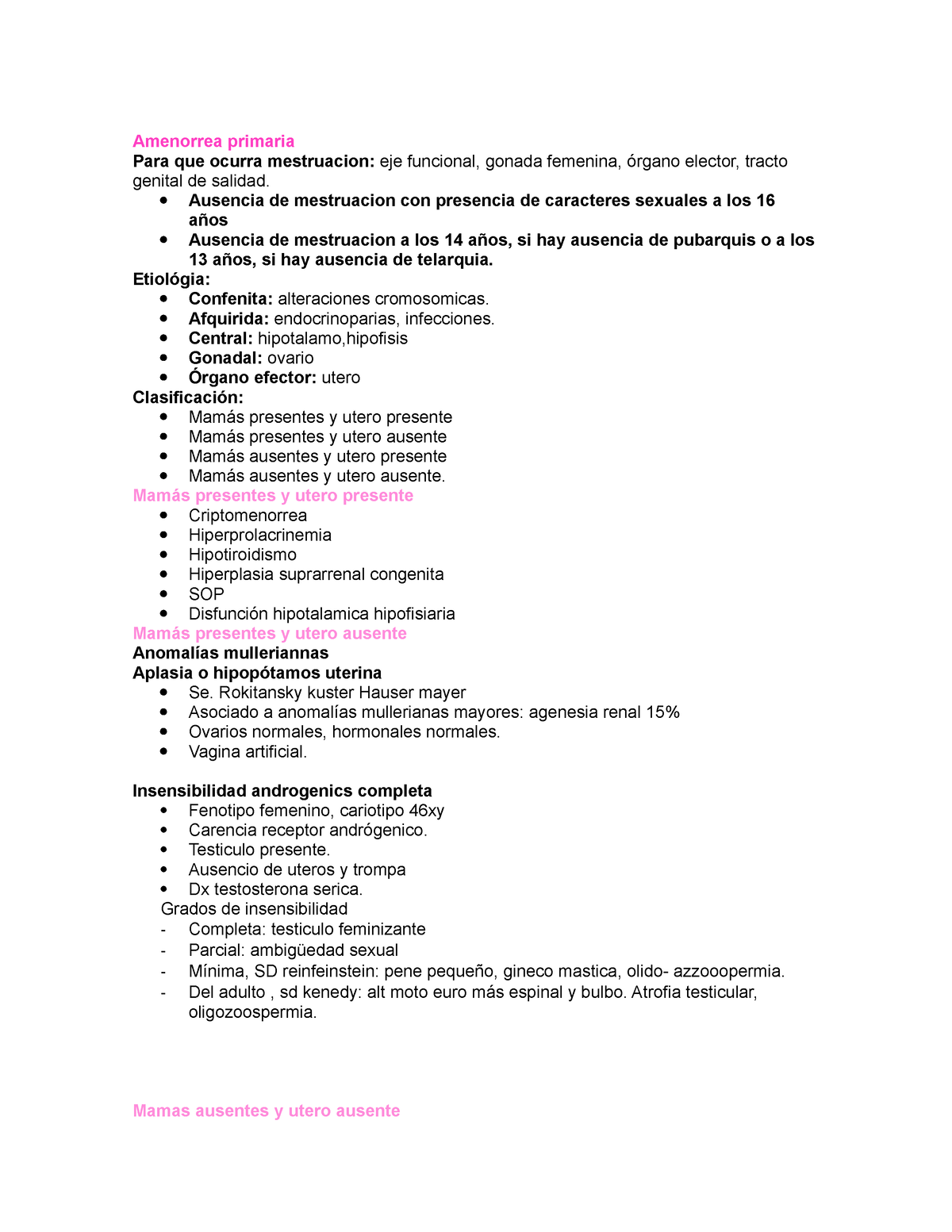 Amenorrea Primaria Apuntes De Ginecología Y Obstetricia Amenorrea Primaria Para Que Ocurra 7015