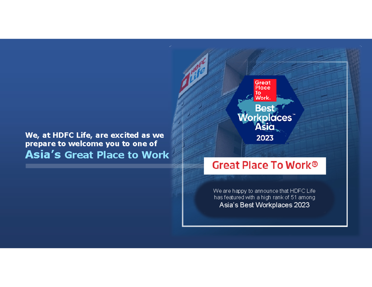 HDFC Lfe GT Program 23-24-2 - We, at HDFC Life, are excited as we ...