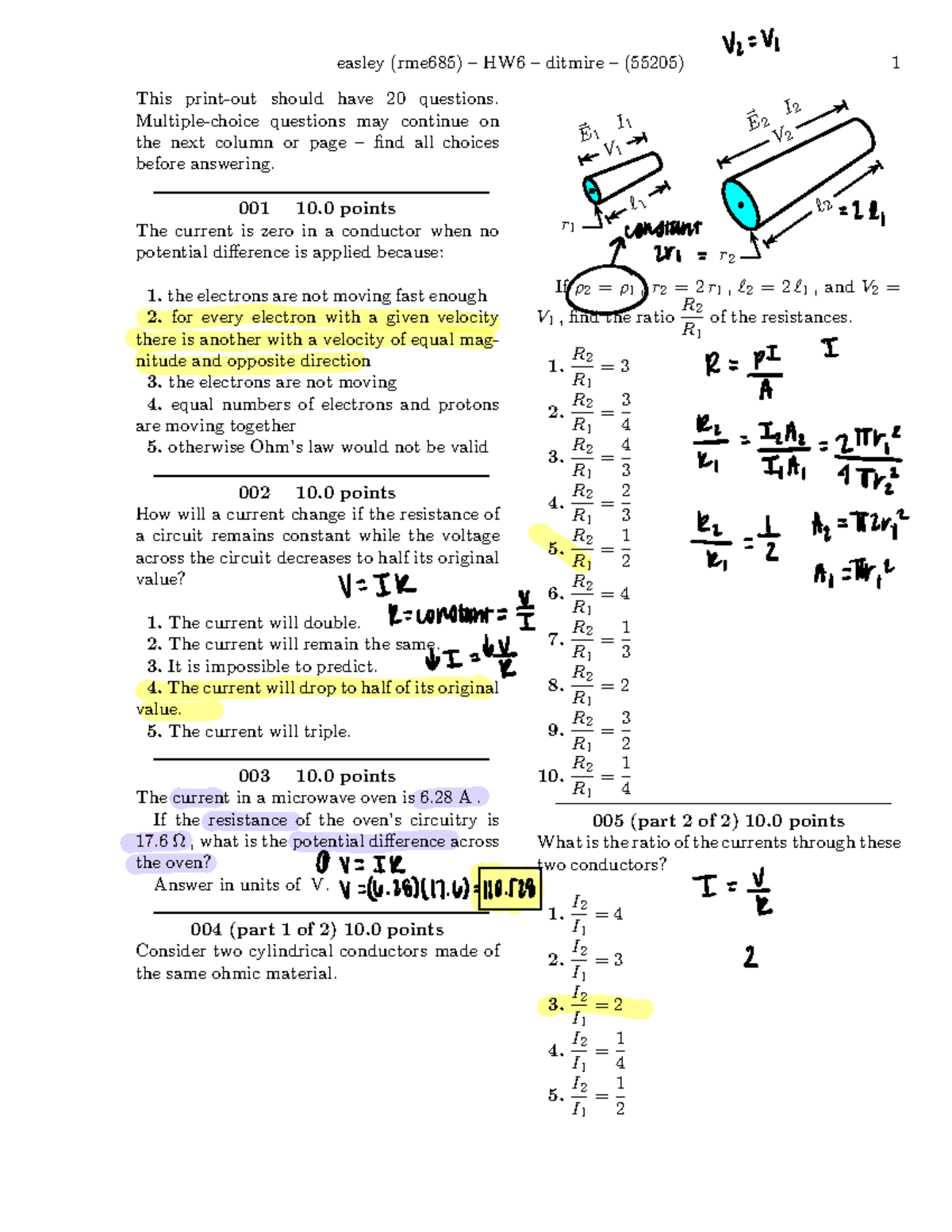 Homework 6 (3) - easley (rme685) – HW6 – ditmire – (55205) 1 This print ...