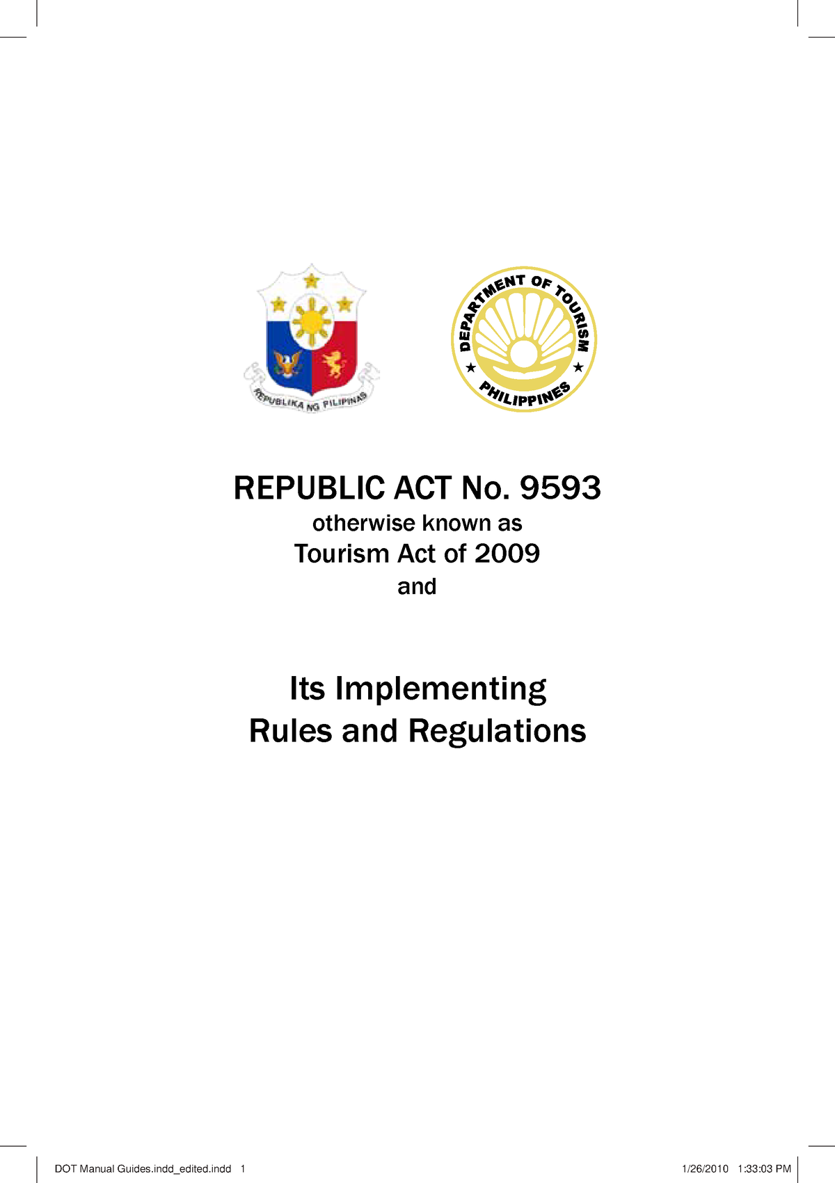 republic act for tourism