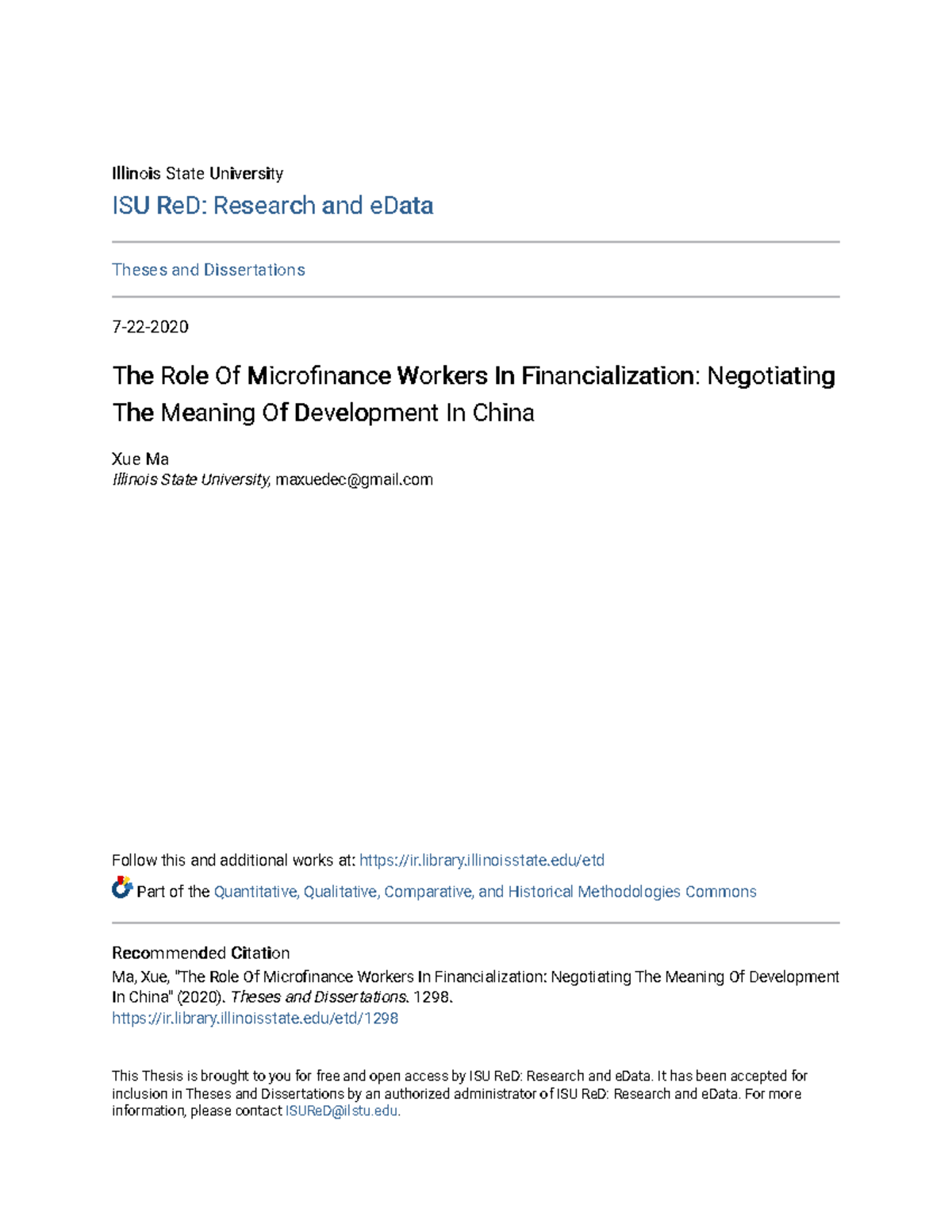 The Role Of Microfinance Workers In Financialization Negotiating ...