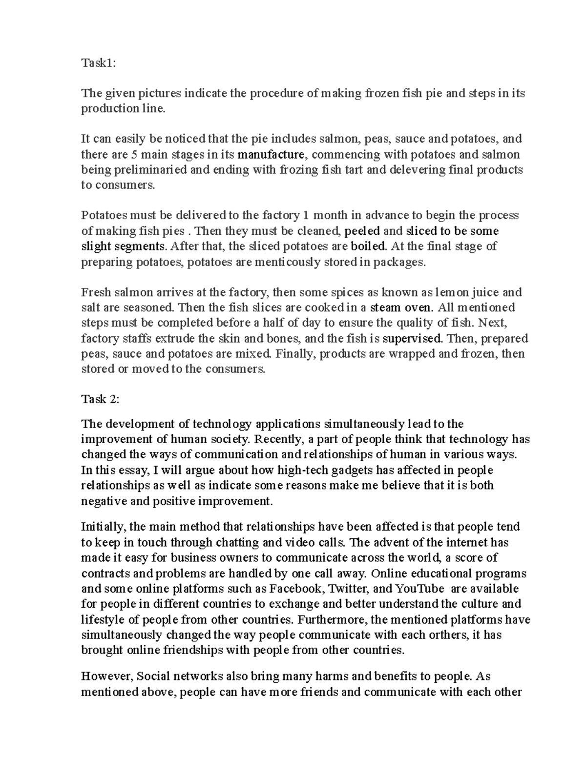 Homework ưqr Task1 The given pictures indicate the procedure of