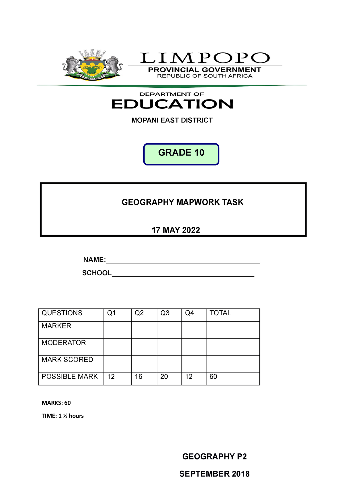 tourism grade 10 past papers term 3