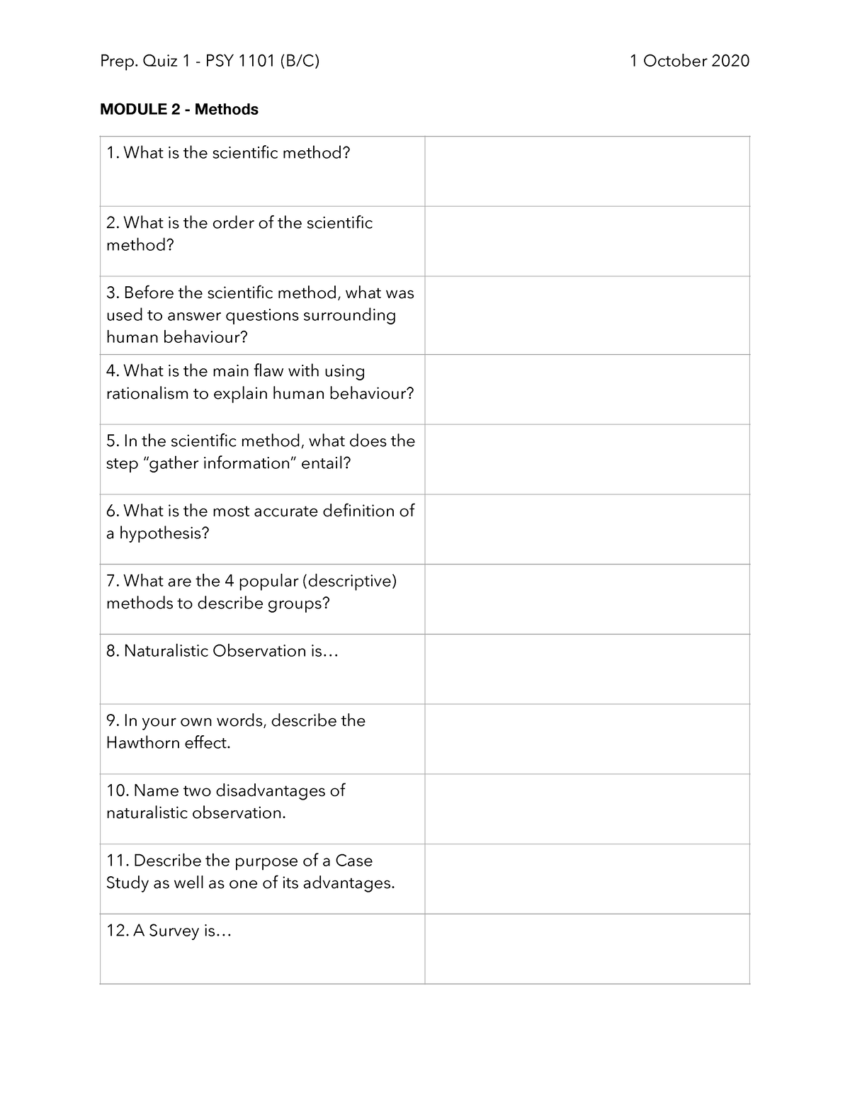 Practice Quiz 1 1877 - MODULE 2 - Methods What Is The Scientific Method ...