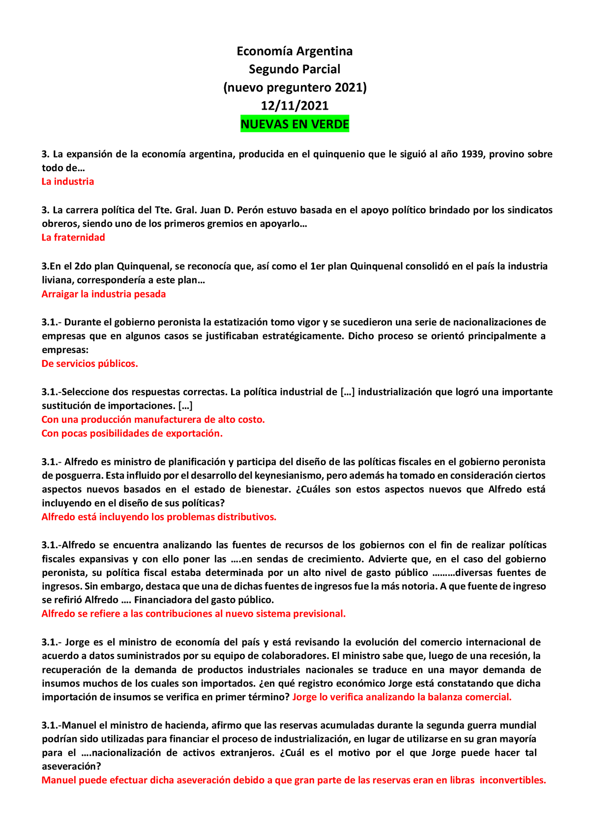 2do Parcial Economía Argentina 12-11-2021 - Economía Argentina Segundo ...