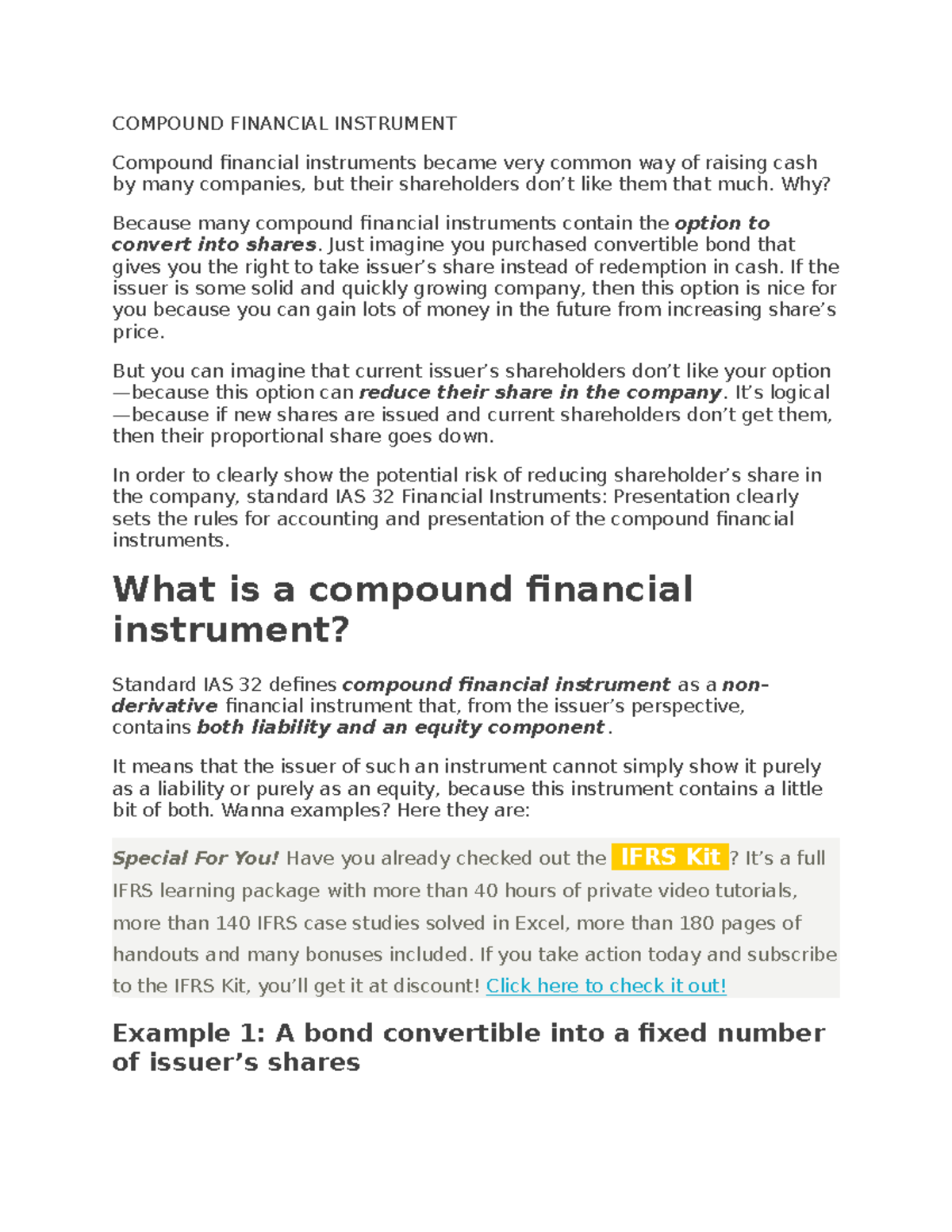 Compound Financial Instrument COMPOUND FINANCIAL INSTRUMENT Compound