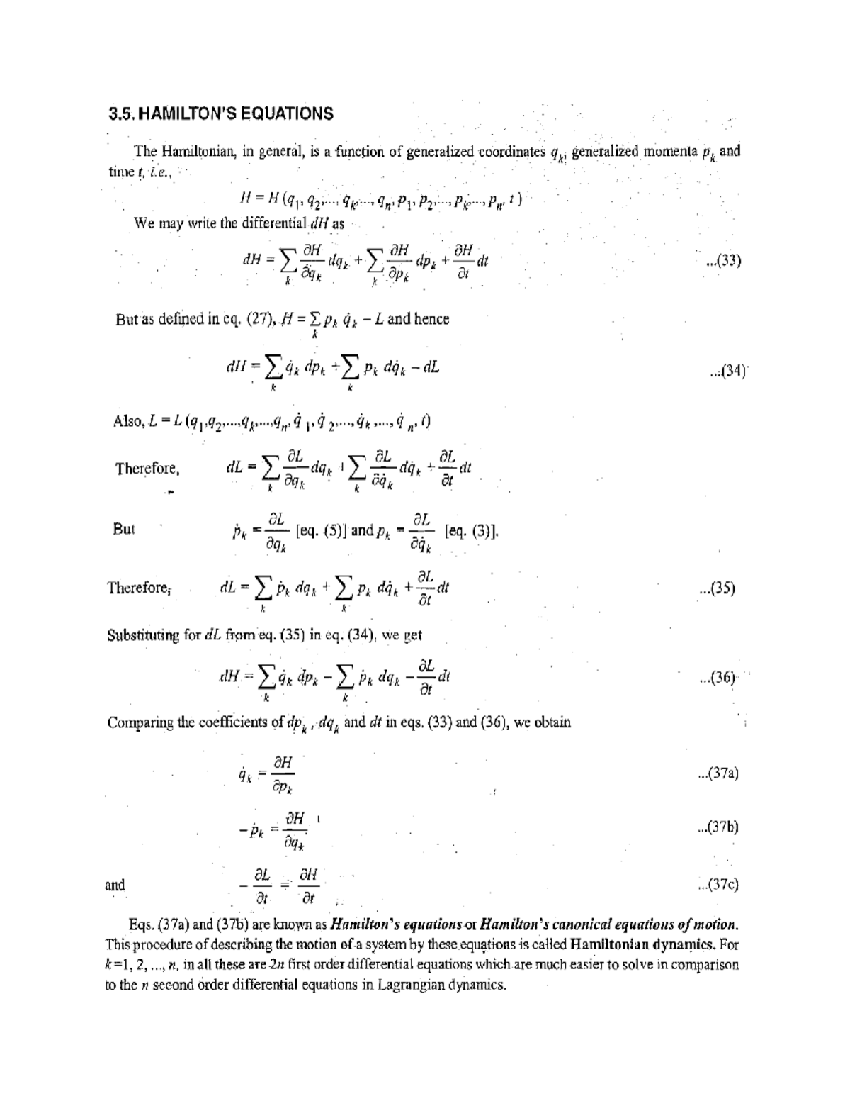 Hamiltons Equations and Hamiltons Principle - Physics - Simple Pendulum ...