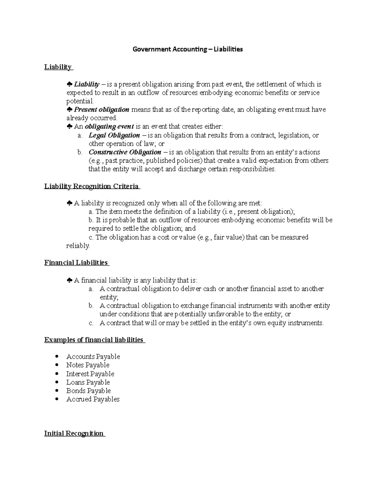 Liability - Present obligation means that as of the reporting date, an ...