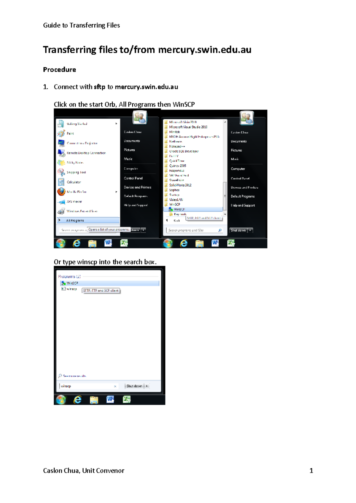 GuideTransferring File to and from Mercury Transferring files to