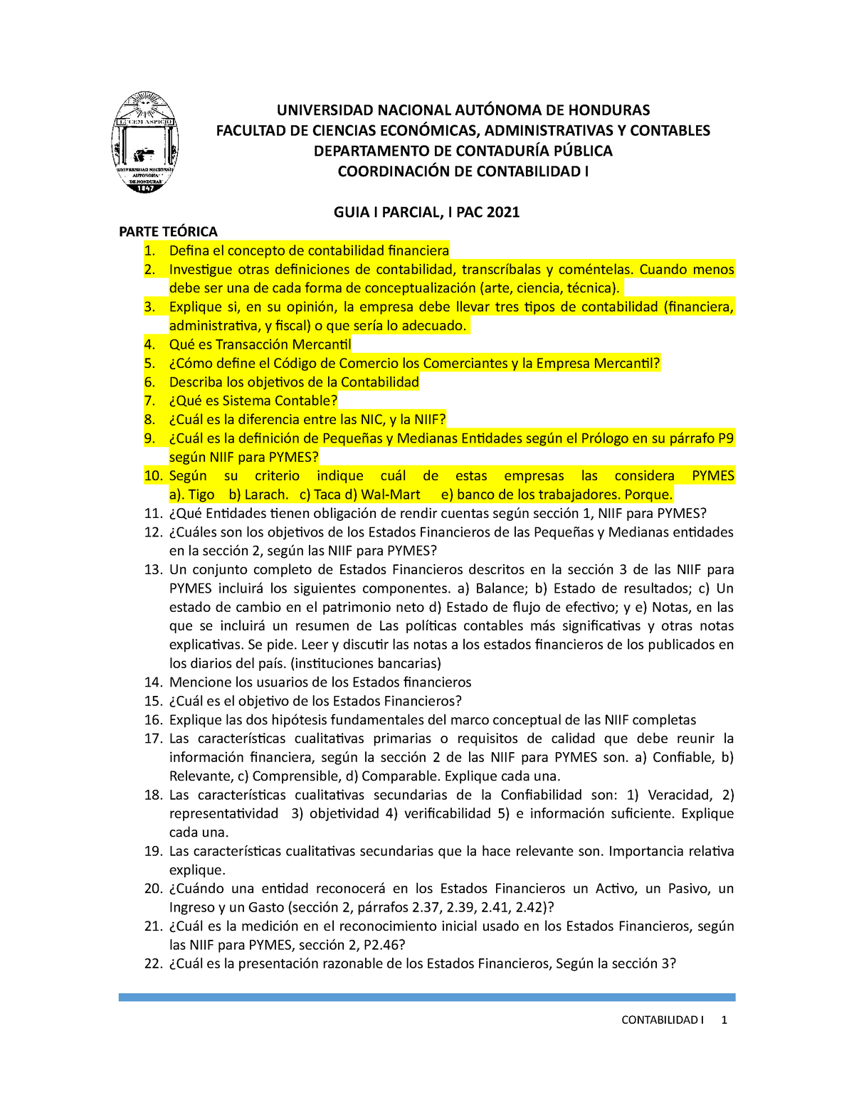 Guia 1 Jdfhjsdjksdjk Universidad Nacional AutÓnoma De Honduras Facultad De Ciencias 8983