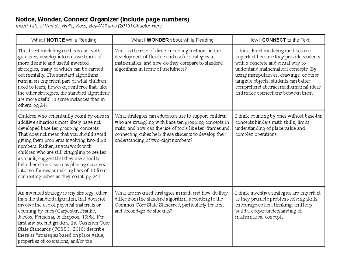 Notice wonder connect - Notice, Wonder, Connect Organizer (include page ...