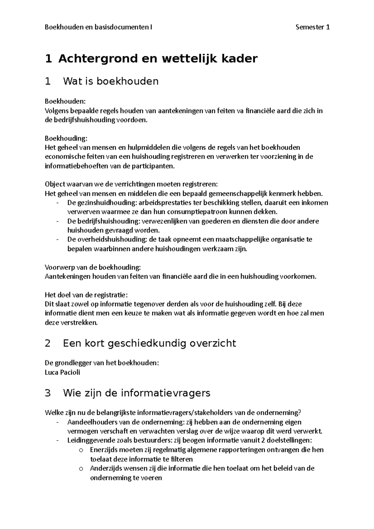 Semester 1 - Hoofdstuk 1 Tot 5 - 1 Achtergrond En Wettelijk Kader 1 Wat ...