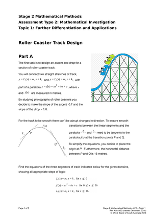 Topic 1 Designing a roller coaster Stage 2 Mathematical