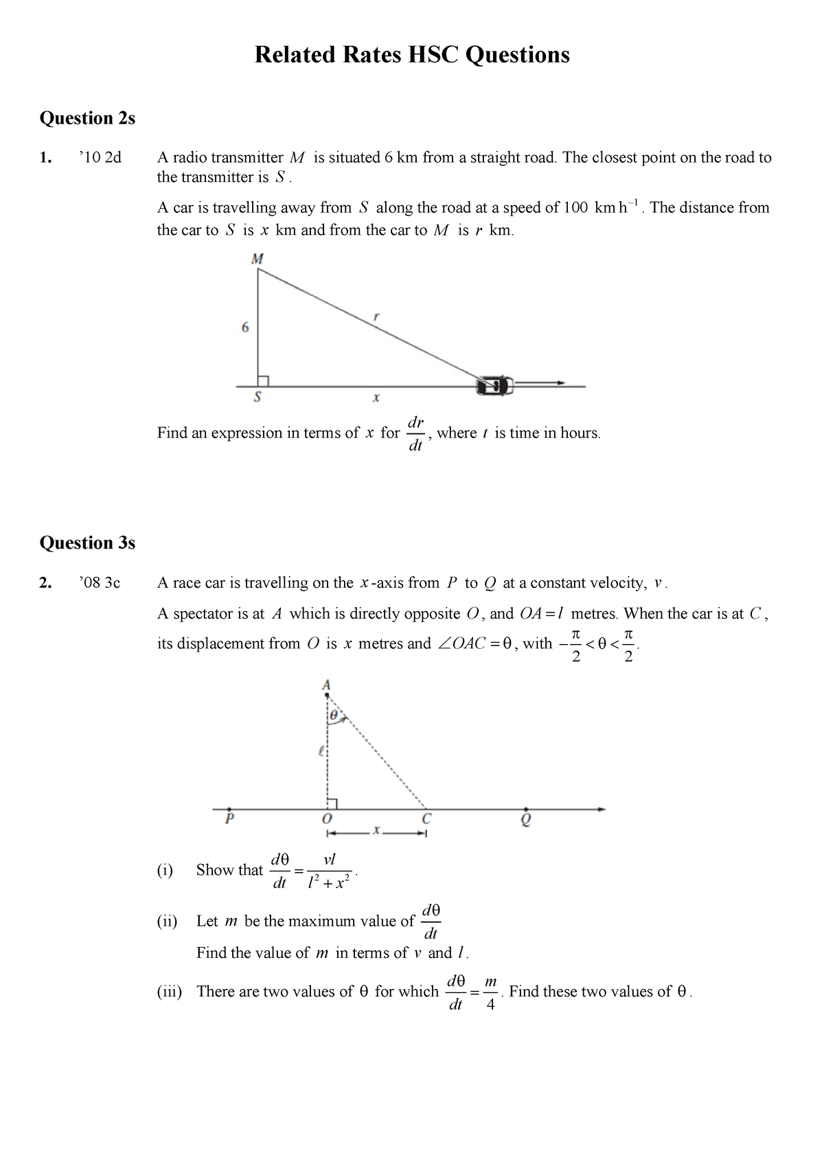 9A - Apps of Calculus - Related Rates - - Studocu