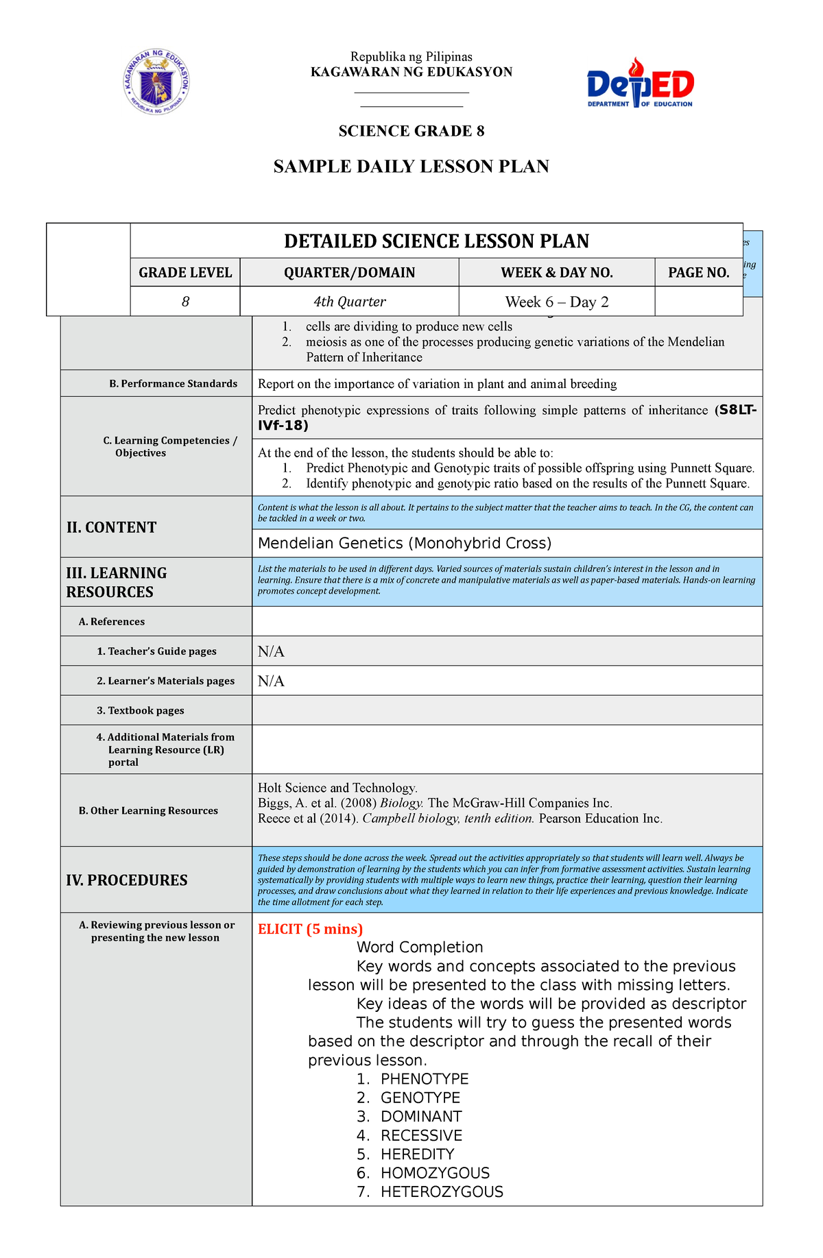 431973535 7Es DLL Format - Republika Ng Pilipinas KAGAWARAN NG ...