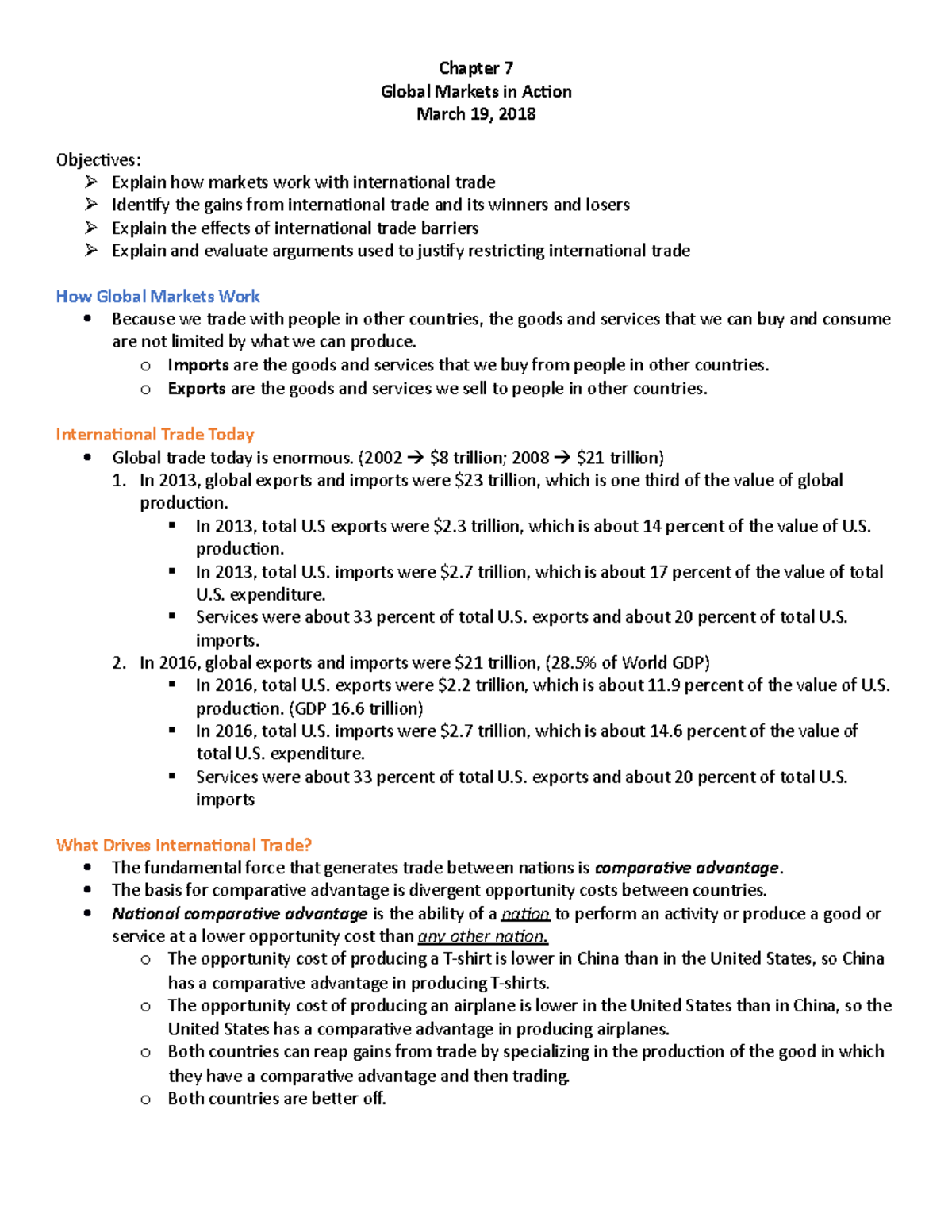 Chapter 7 Global Markets in Action - Studocu