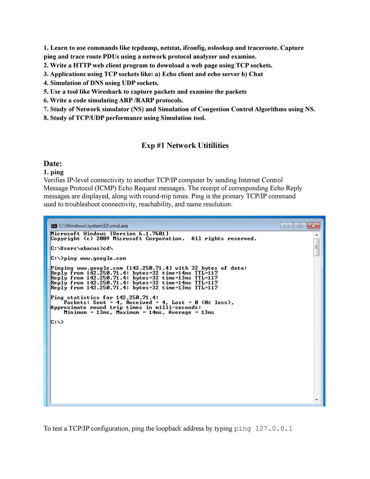 Cs Lab This Notes Learn To Use Commands Like Tcpdump Netstat Ifconfig Nslookup And