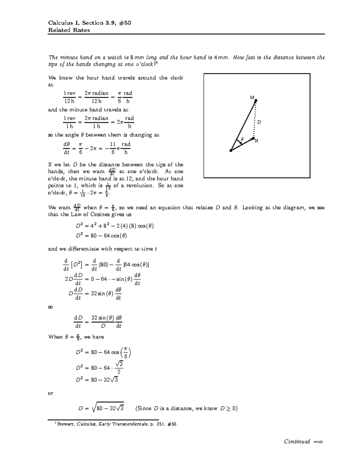 03-09-050 Related Rates - Calculus I, Section 3, # Related Rates The ...