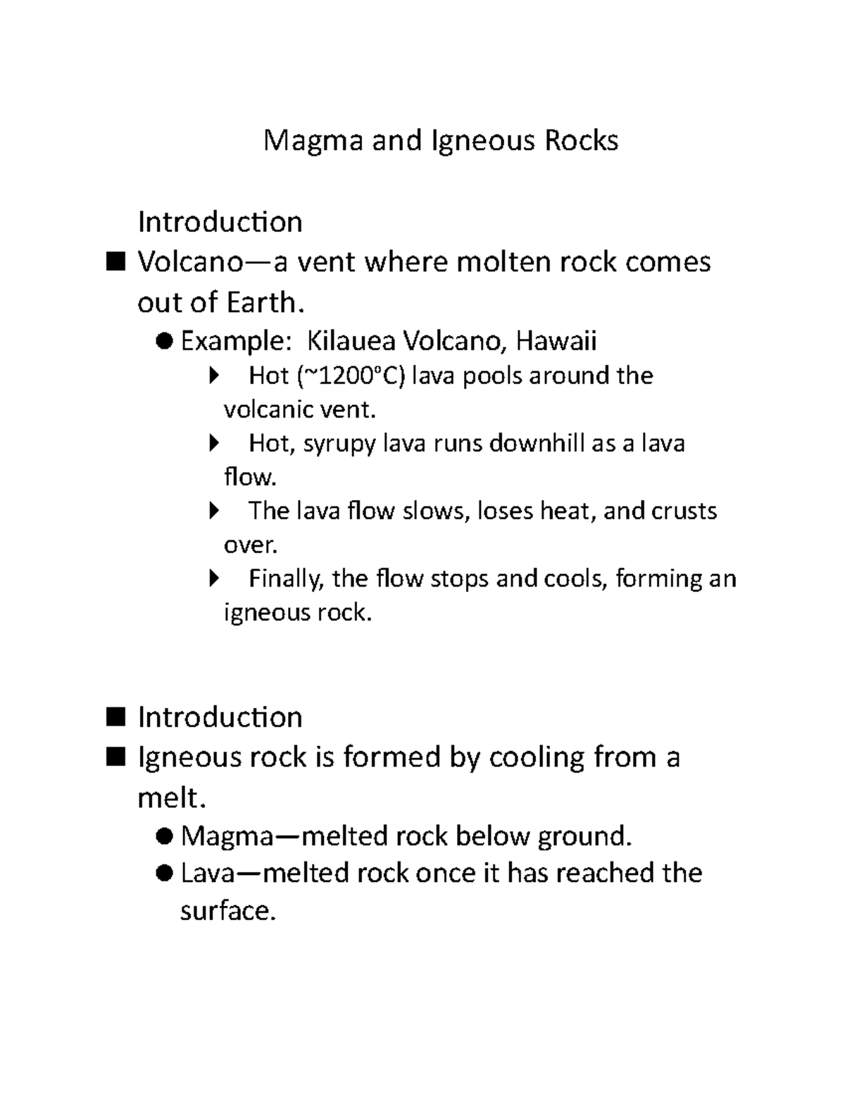 Magma and Igneous Rocks - Magma and Igneous Rocks Introduction Volcano ...