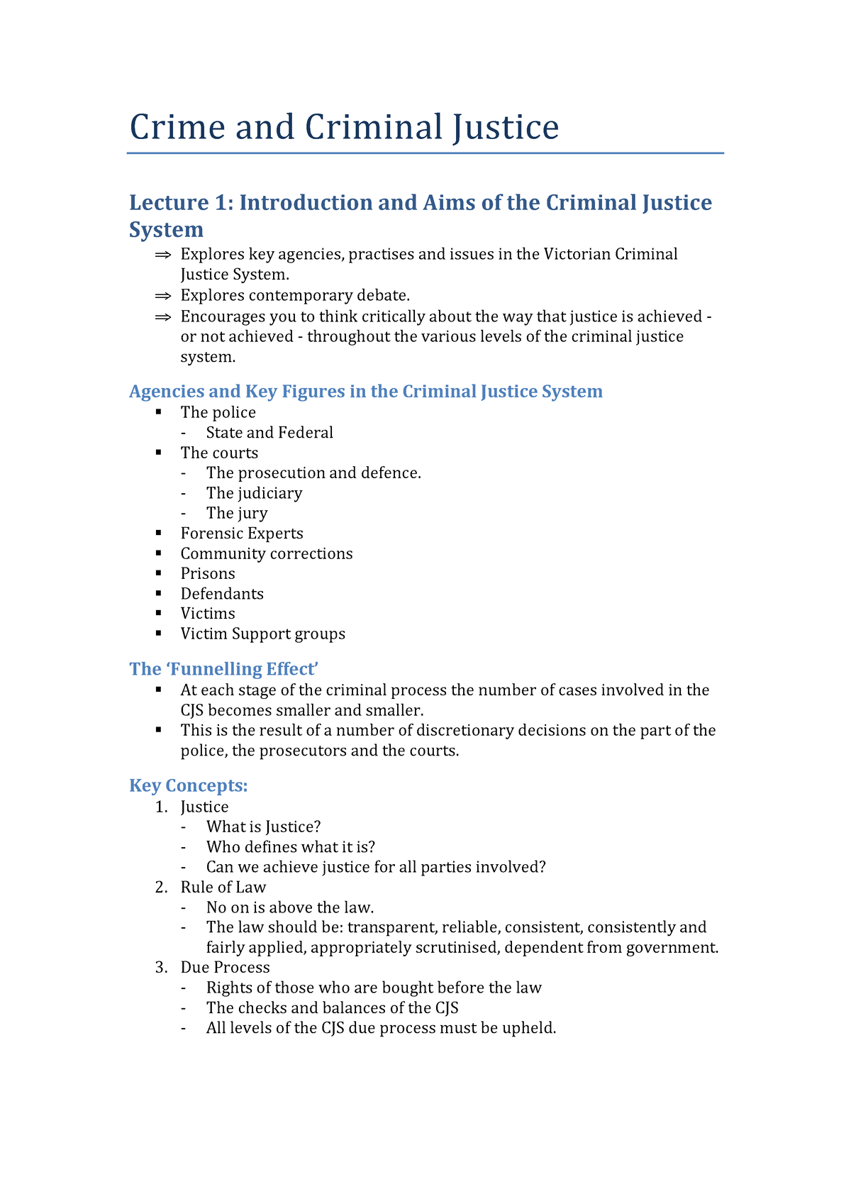 Crime and criminal justice - Crime and Criminal Justice Lecture 1 ...