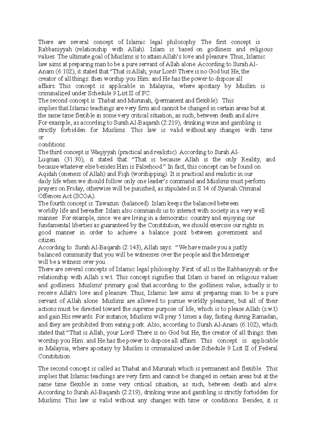Tutorial 1 - There are several concepts of Islamic legal philosophy ...