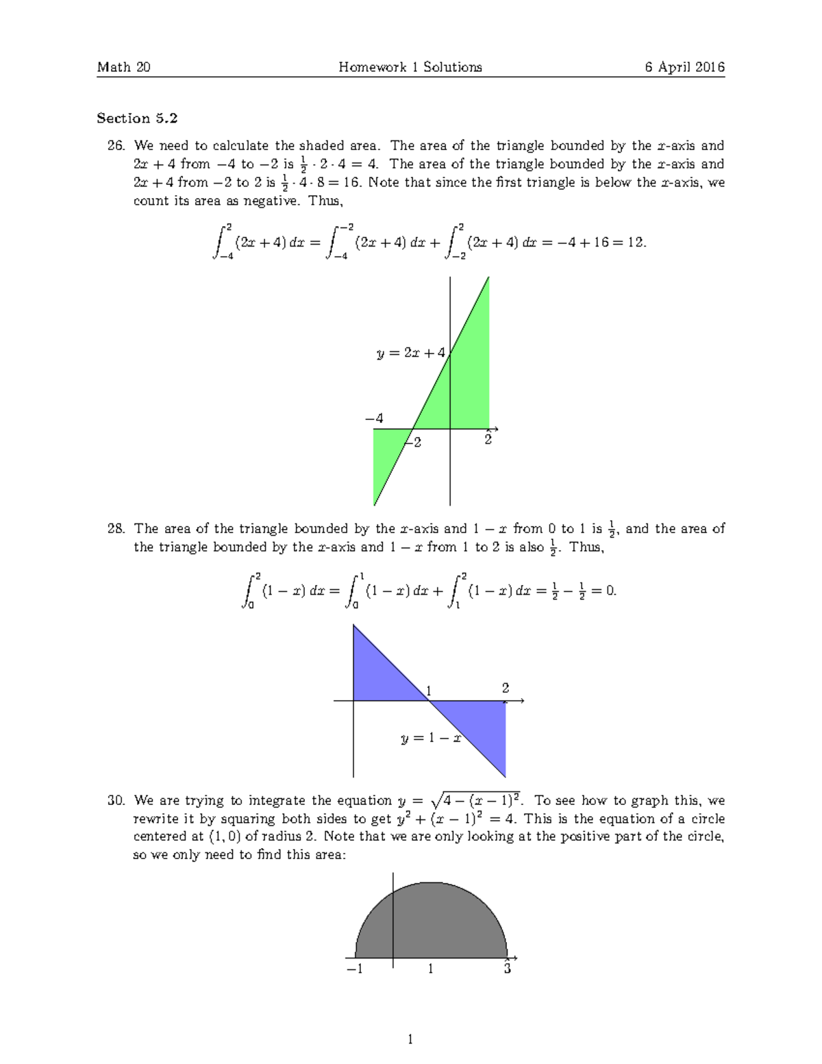 Seminar assignments - Homework assignment 1 solutions - Math 20 ...