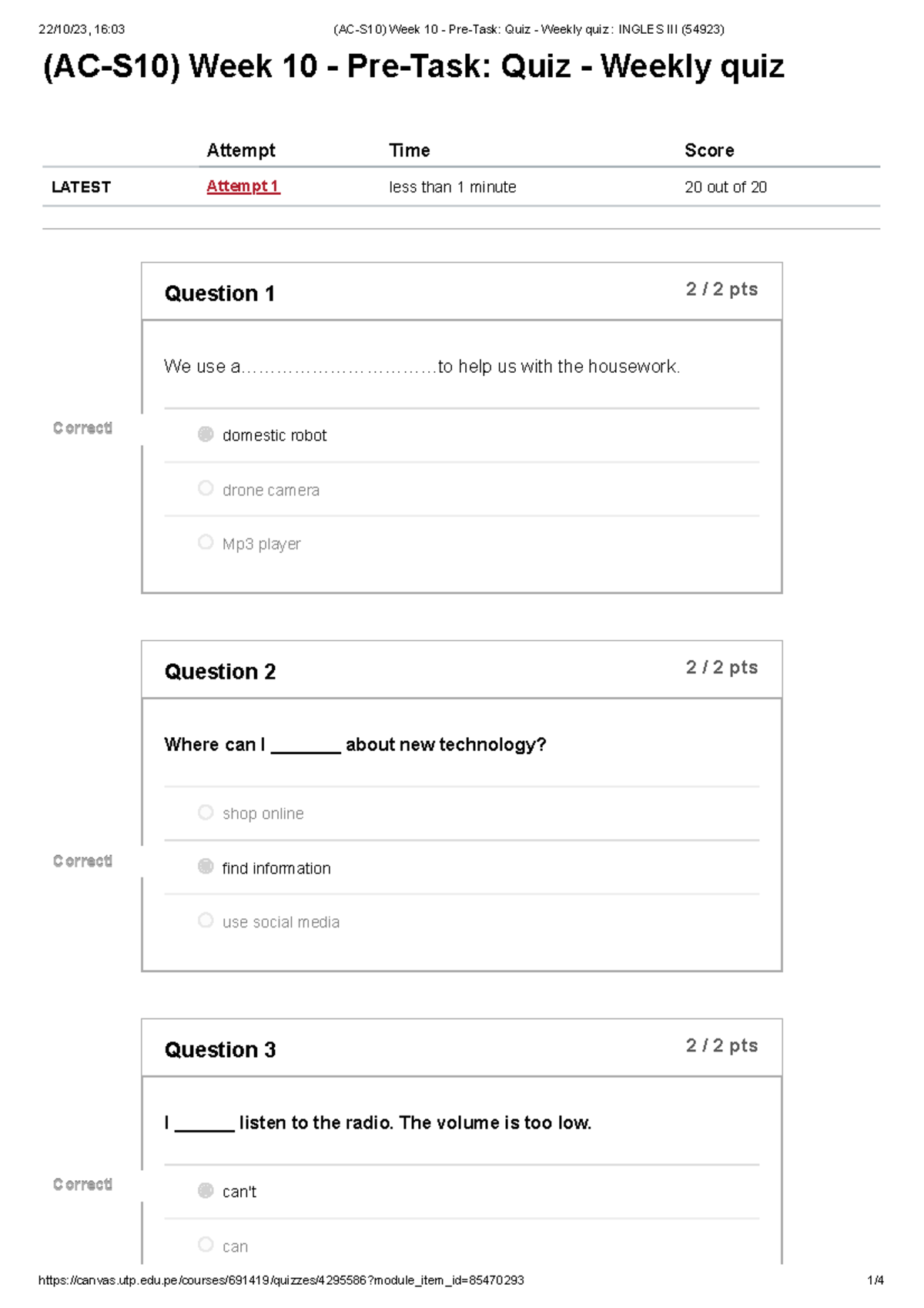Ac S10 Week 10 Pre Task Quiz Weekly Quiz Ingles Iii Ac S10 Week Ac S10 Week 10 Pre Task Quiz Weekly Quiz Ingles Iii Ac S10 Week