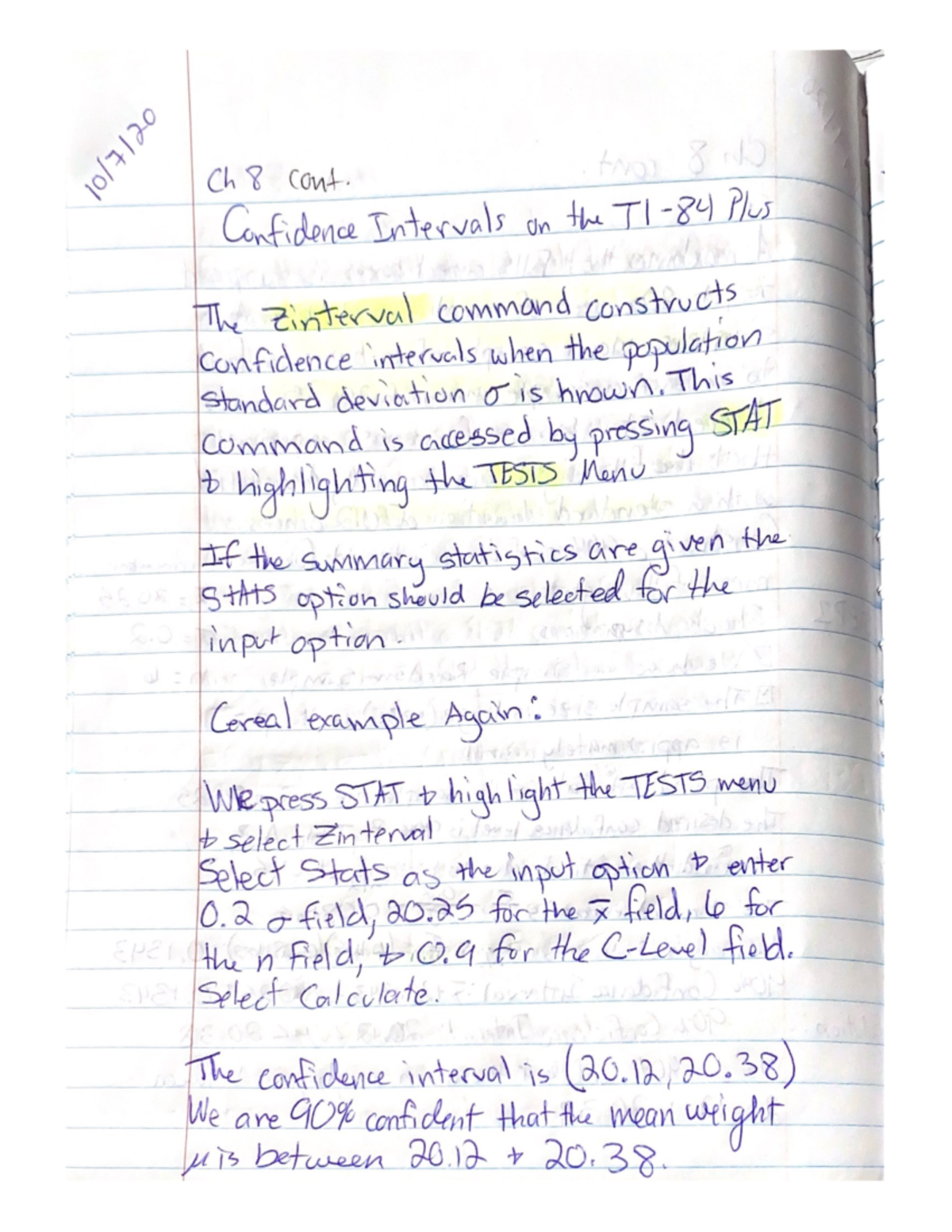 MATH/STAT 3379 Lecture Notes Ch 8 - Ch 9 - MATH 3379 - Studocu