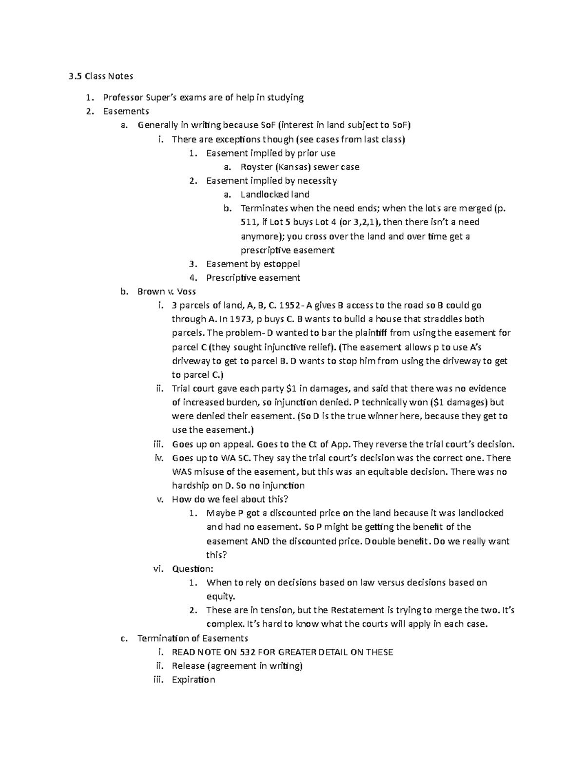 3.5 Class Notes - 3 Class Notes Professor Super’s exams are of help in ...