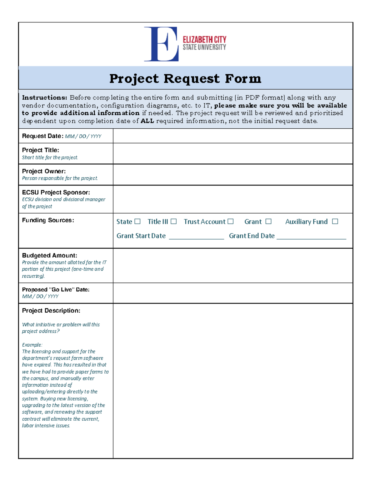 Project-request-form - Project Request Form Instructions: Before ...