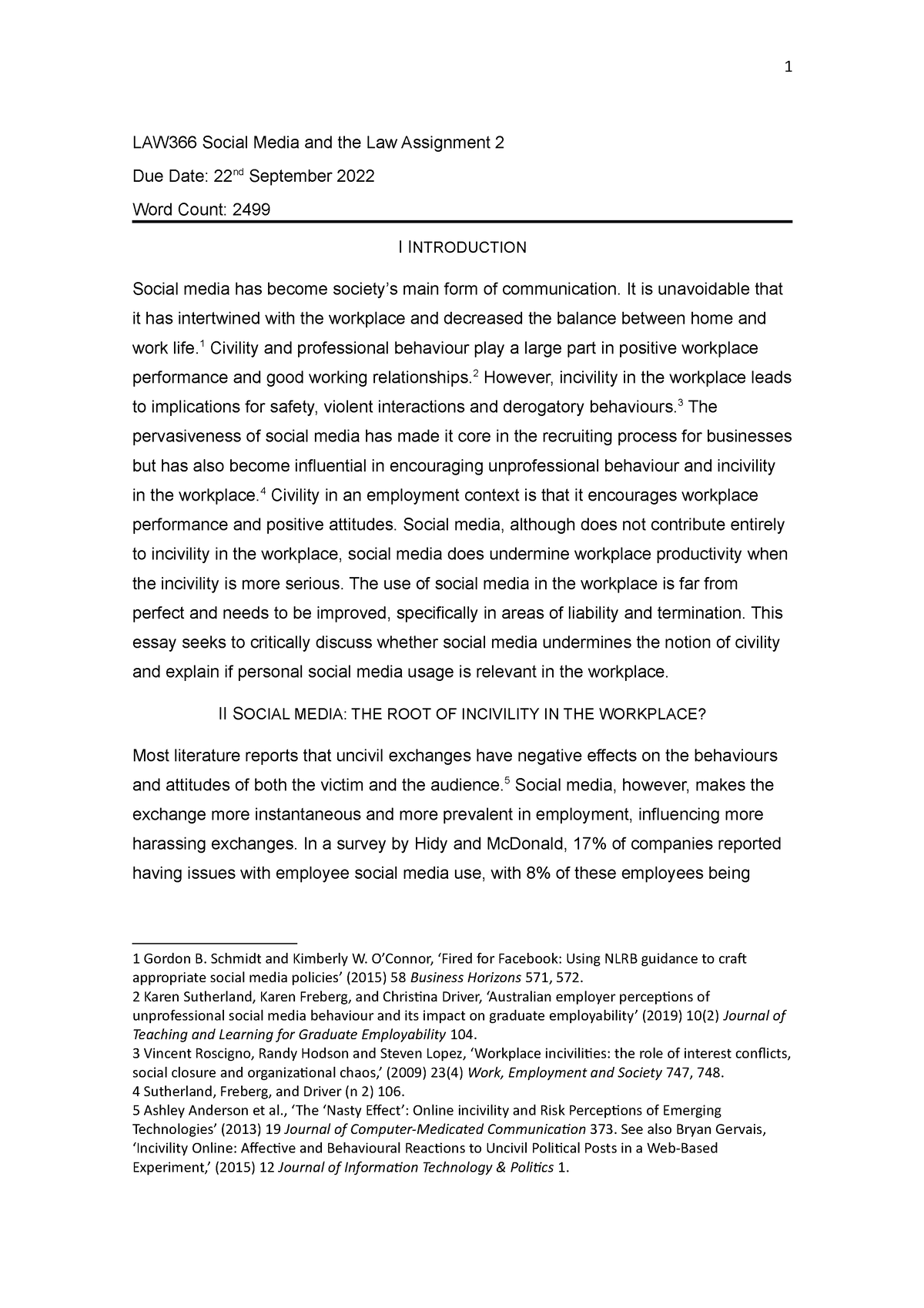 Assessment 2 Research Essay Law366 Social Media And The Law Assignment 2 Due Date 22nd 1704