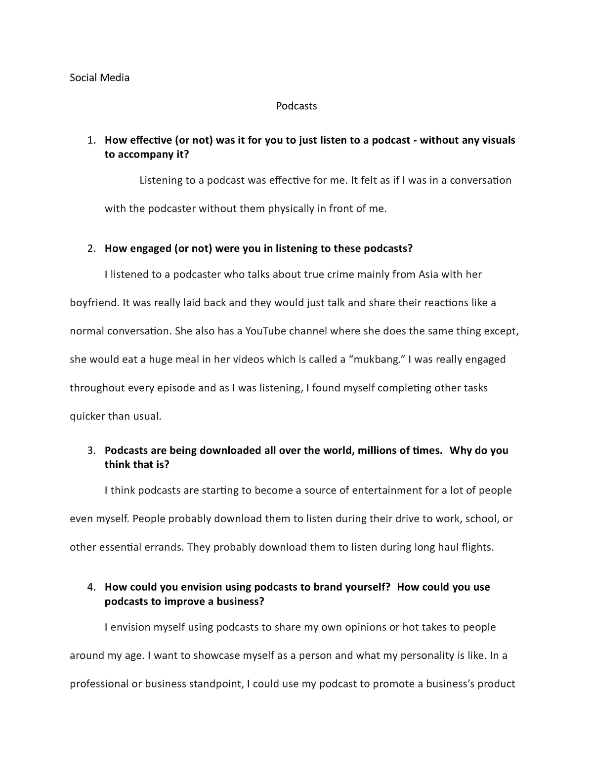 podcast assignment high school pdf